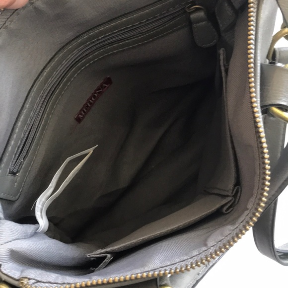 Merona Gray Cuir Leather Handbag - Picture 6 of 10